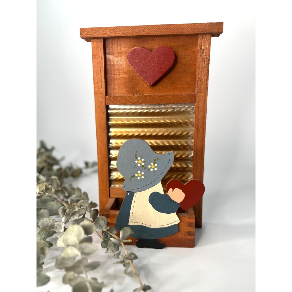 Vintage Washboard Cupboard Heart Cabinet Wall Decor Cottagecore